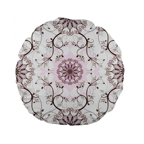 Floral Flora Flower Seamless Pattern Standard 15  Premium Flano Round Cushions from ArtsNow.com Front