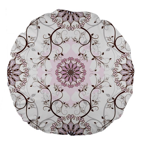 Floral Flora Flower Seamless Pattern Large 18  Premium Flano Round Cushions from ArtsNow.com Back