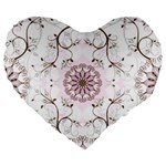 Floral Flora Flower Seamless Pattern Large 19  Premium Flano Heart Shape Cushions