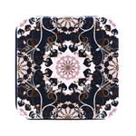 Floral Flora Flower Seamless Pattern Square Metal Box (Black)