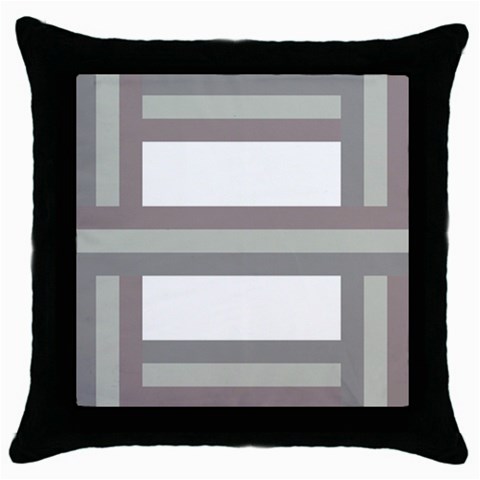 Minimal Mixed Abstract Lines Print Copia Throw Pillow Case (Black) from ArtsNow.com Front