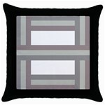 Minimal Mixed Abstract Lines Print Copia Throw Pillow Case (Black)