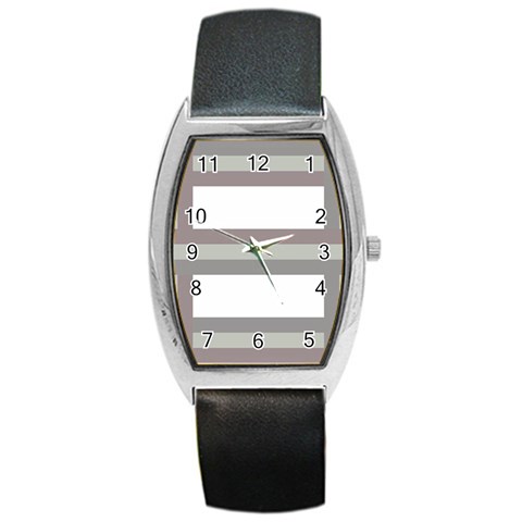 Minimal Mixed Abstract Lines Print Copia Barrel Style Metal Watch from ArtsNow.com Front