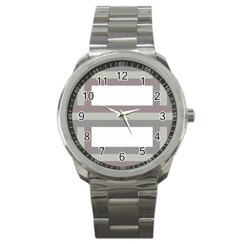 Minimal Mixed Abstract Lines Print Copia Sport Metal Watch from ArtsNow.com Front