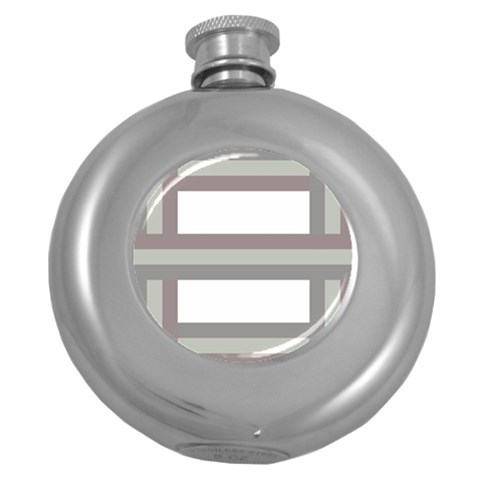 Minimal Mixed Abstract Lines Print Copia Round Hip Flask (5 oz) from ArtsNow.com Front