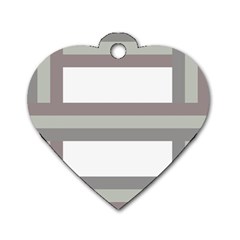 Minimal Mixed Abstract Lines Print Copia Dog Tag Heart (Two Sides) from ArtsNow.com Front