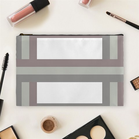 Minimal Mixed Abstract Lines Print Copia Cosmetic Bag (Large) from ArtsNow.com Front