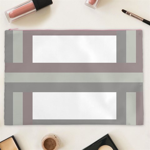 Minimal Mixed Abstract Lines Print Copia Cosmetic Bag (XXL) from ArtsNow.com Front