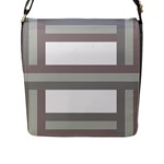 Minimal Mixed Abstract Lines Print Copia Flap Closure Messenger Bag (L)