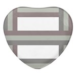 Minimal Mixed Abstract Lines Print Copia Heart Glass Fridge Magnet (4 pack)