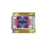 Abstract symmetry Gold Trim Italian Charm (9mm)