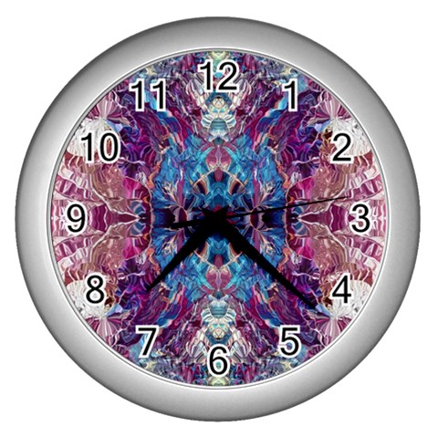 Abstract symmetry Wall Clock (Silver) from ArtsNow.com Front