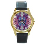 Abstract symmetry Round Gold Metal Watch