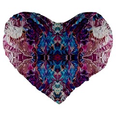 Abstract symmetry Large 19  Premium Heart Shape Cushions from ArtsNow.com Front