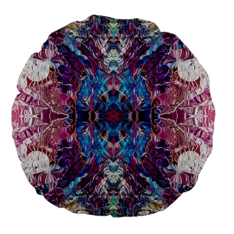 Abstract symmetry Large 18  Premium Flano Round Cushions from ArtsNow.com Front