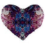 Abstract symmetry Large 19  Premium Flano Heart Shape Cushions