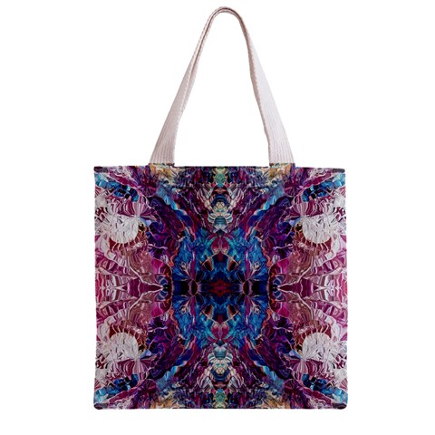 Abstract symmetry Zipper Grocery Tote Bag from ArtsNow.com Back