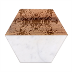 Abstract symmetry Marble Wood Coaster (Hexagon) 