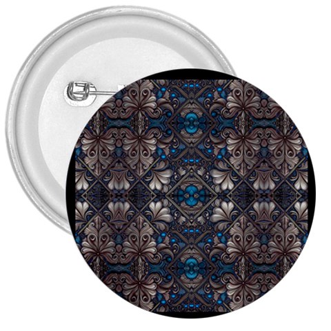 Ornate baroque floral pattern print 3  Buttons from ArtsNow.com Front