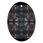 Ornate baroque floral pattern print Ornament (Oval)