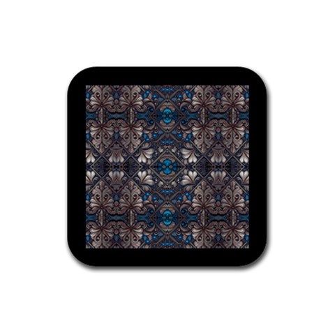 Ornate baroque floral pattern print Rubber Coaster (Square) from ArtsNow.com Front