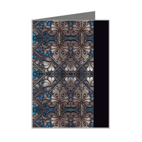 Ornate baroque floral pattern print Mini Greeting Card from ArtsNow.com Left