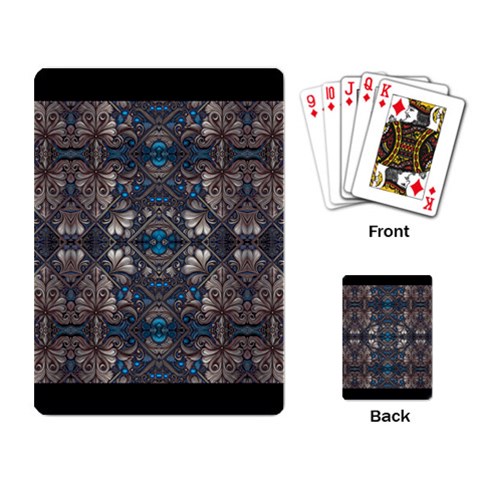 Ornate baroque floral pattern print Playing Cards Single Design (Rectangle) from ArtsNow.com Back