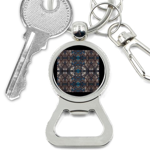 Ornate baroque floral pattern print Bottle Opener Key Chain from ArtsNow.com Front