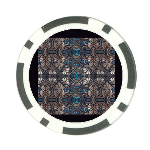 Ornate baroque floral pattern print Poker Chip Card Guard from ArtsNow.com Front