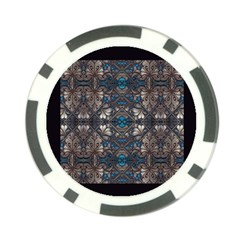 Ornate baroque floral pattern print Poker Chip Card Guard from ArtsNow.com Front