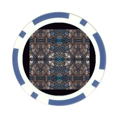 Ornate baroque floral pattern print Poker Chip Card Guard from ArtsNow.com Front