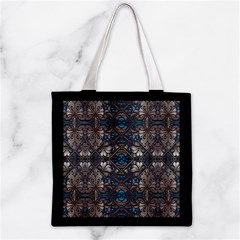 Ornate baroque floral pattern print Zipper Grocery Tote Bag from ArtsNow.com Front