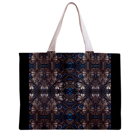 Ornate baroque floral pattern print Zipper Mini Tote Bag from ArtsNow.com Front