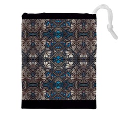 Ornate baroque floral pattern print Drawstring Pouch (4XL) from ArtsNow.com Front