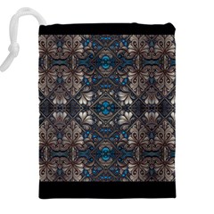 Ornate baroque floral pattern print Drawstring Pouch (4XL) from ArtsNow.com Back