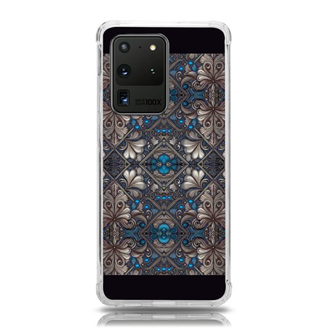 Ornate baroque floral pattern print Samsung Galaxy S20 Ultra 6.9 Inch TPU UV Case from ArtsNow.com Front