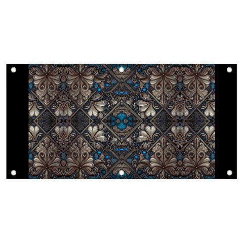 Ornate baroque floral pattern print Banner and Sign 4  x 2  from ArtsNow.com Front