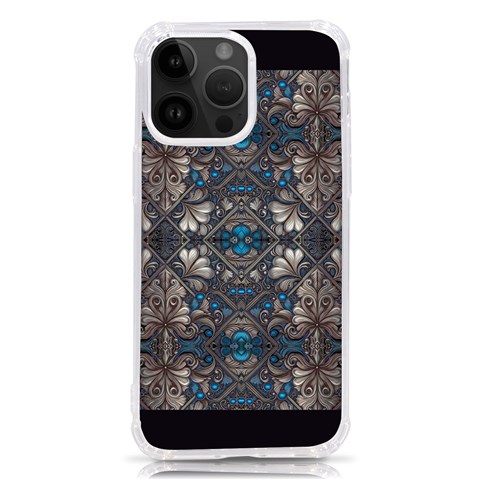 Ornate baroque floral pattern print iPhone 14 Pro Max TPU UV Print Case from ArtsNow.com Front