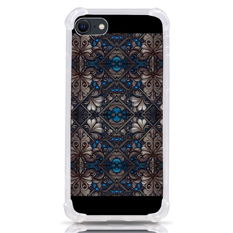 Ornate baroque floral pattern print iPhone SE from ArtsNow.com Front