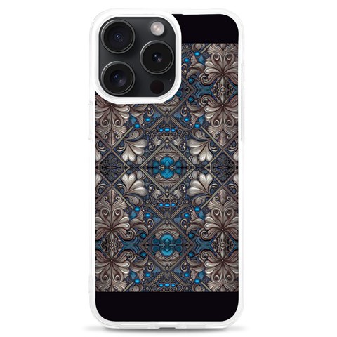 Ornate baroque floral pattern print iPhone 15 Pro Max TPU UV Print Case from ArtsNow.com Front