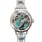 Marbling Mono Blend  Round Italian Charm Watch