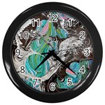 Marbling Mono Blend  Wall Clock (Black)