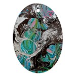 Marbling Mono Blend  Oval Ornament (Two Sides)