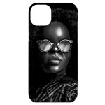 Cool Afro Beauty Portrait Illustration (AI+Human) iPhone 14 Plus Black UV Print Case