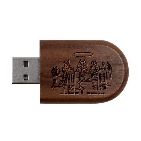 Bluey Wood Oval USB Flash Drive from ArtsNow.com USB