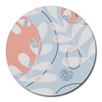 Pattern Plants Leaves Nature Round Mousepad