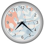 Pattern Plants Leaves Nature Wall Clock (Silver)