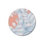 Pattern Plants Leaves Nature Rubber Round Coaster (4 pack)