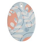 Pattern Plants Leaves Nature Oval Ornament (Two Sides)