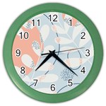 Pattern Plants Leaves Nature Color Wall Clock